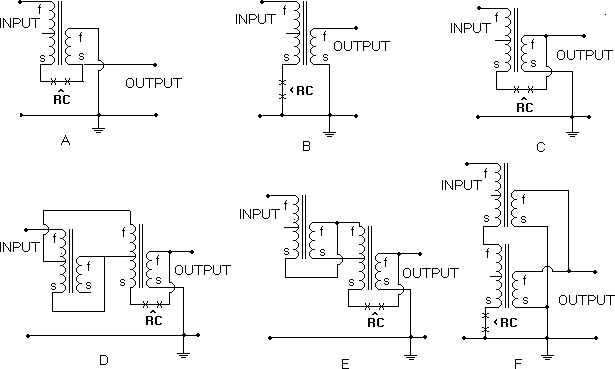 Various connections of transformers to enable different impedance transformations